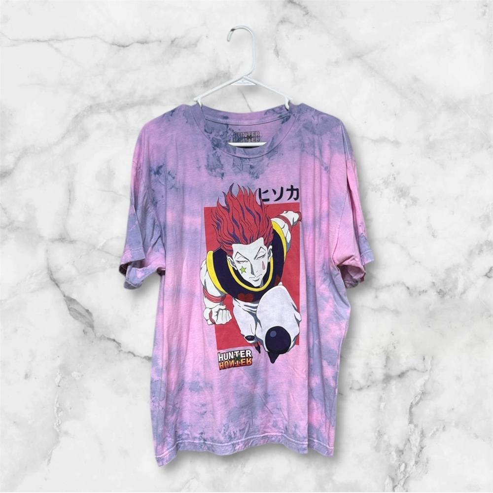 officially licensed Hunter x Hunter Hisoka Morrow t-shirt pink & purple tie-dye